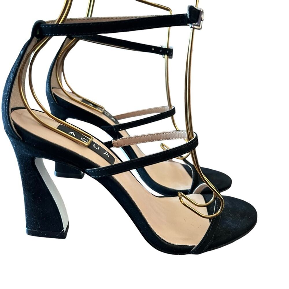 Aqua Jenni Ankle Strap Strappy Flared Heels NEW Size 7